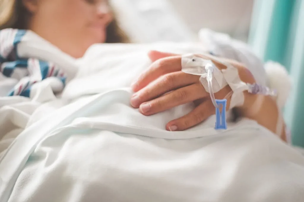 Hospital patient area protected by biometric access control for hospital safety and restricted access management